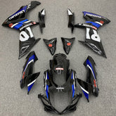 Amotopart 2011-2024 GSXR 600/750 Suzuki Schwarz mit blauen Akzenten Style1 Verkleidungssatz