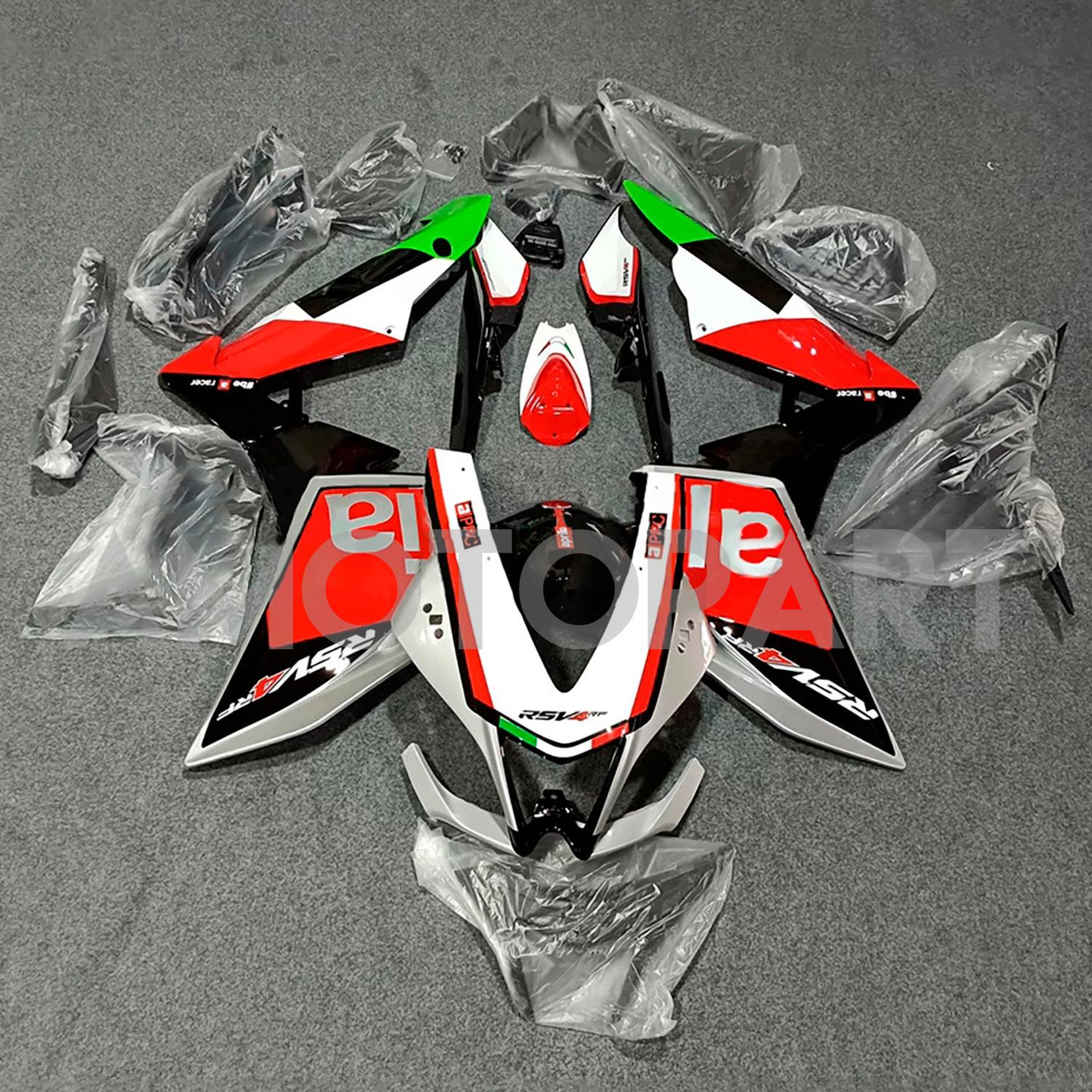 Amotopart 2009-2015 Aprilia RSV4 1000 Black Red Green Fairing Kit