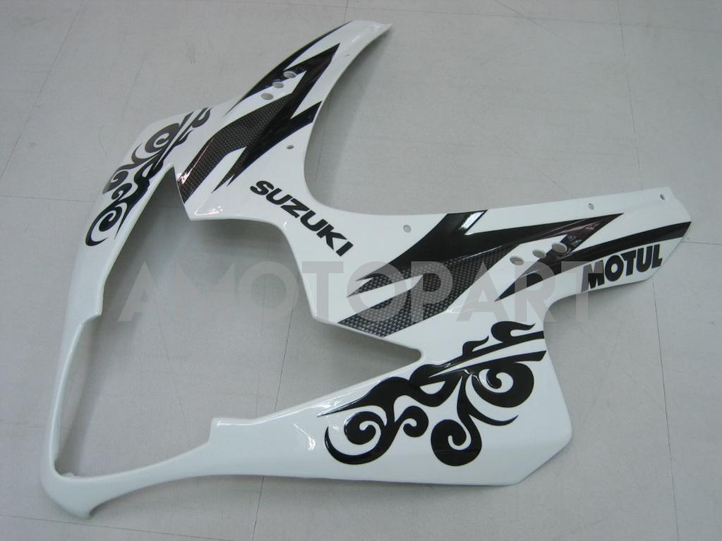 Amotopart 2005-2006 Suzuki GSXR1000 K5 Weiß mit schwarzem Streifenverkleidungskit