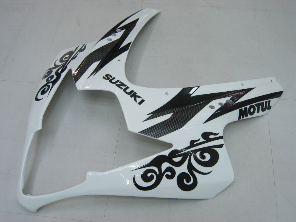 Amotopart 2005-2006 Suzuki GSXR1000 K5 White with Black Stripe Fairing Kit