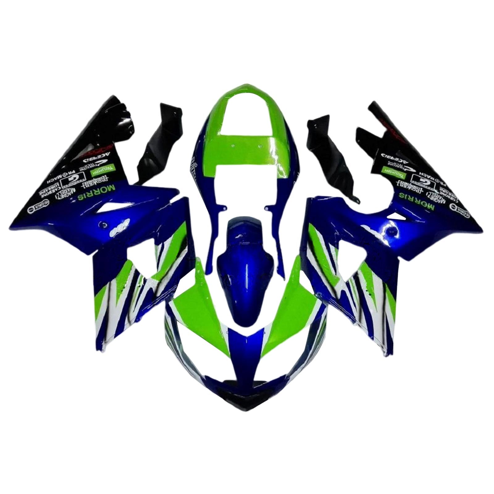 Amotopart 2002-2005 Triumph Daytona 600 650 Blue&Green Fairing Kit