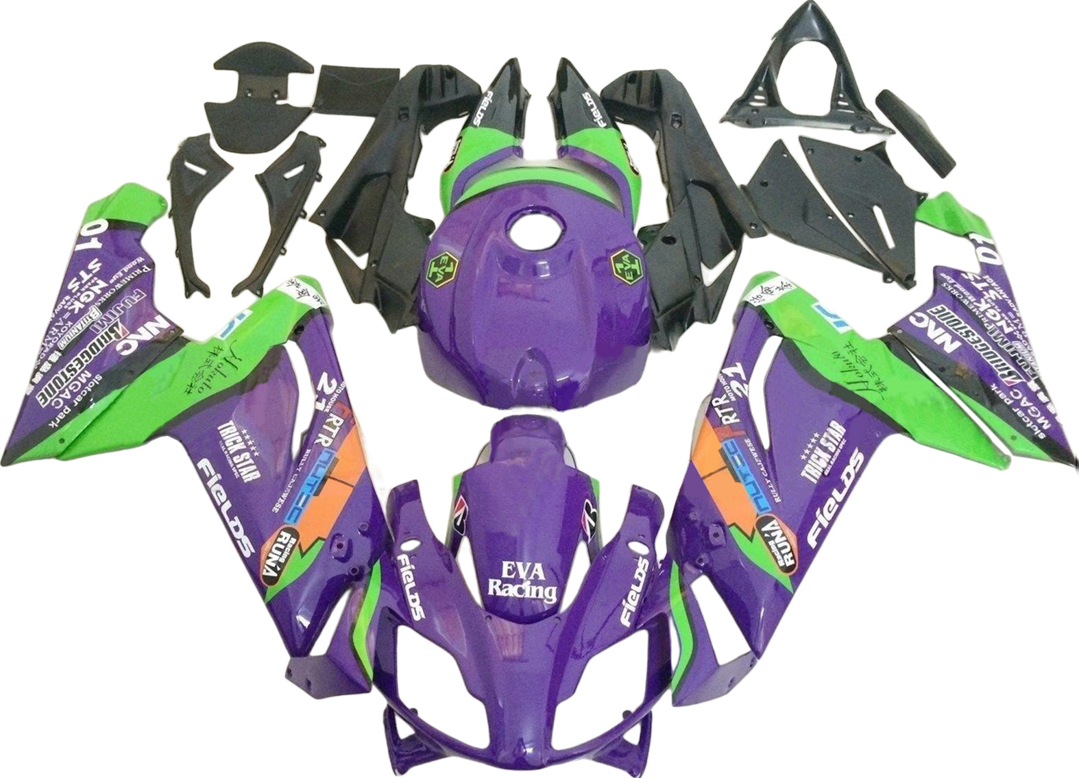 Amotopart Aprilia 2006-2011 RS125 Purple&Green Fairing Kit