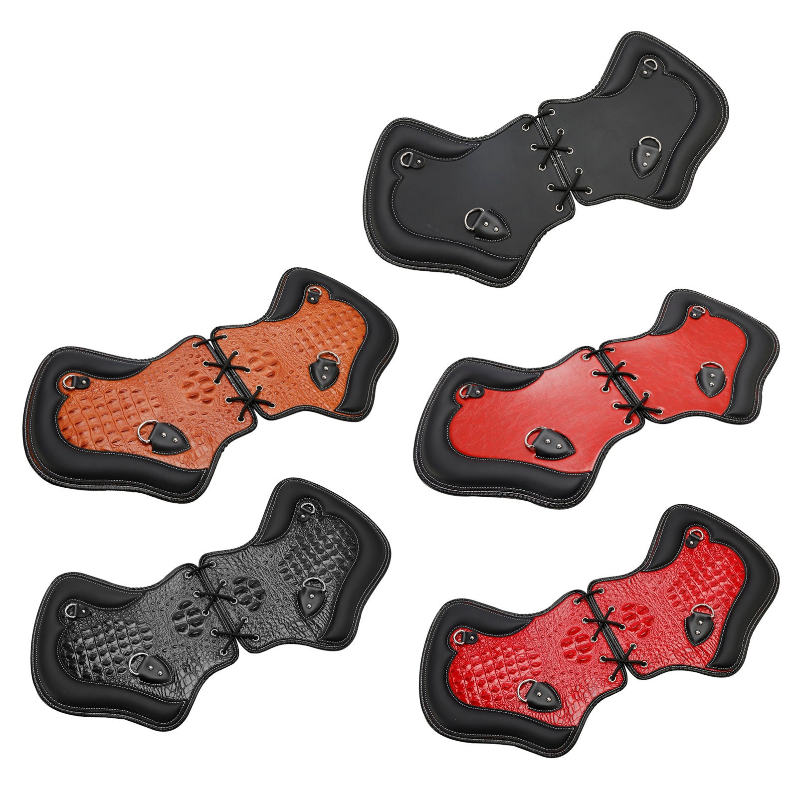 2Pcs Universal Heat Saddle Shield Deflector Blackb For Flhxs Glide Rider Fxdwg Brown