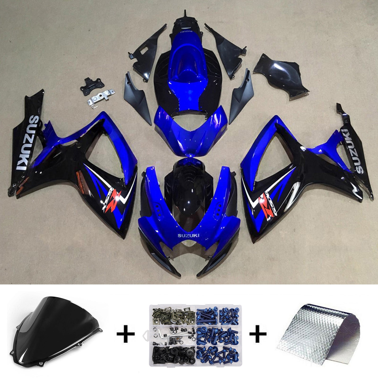 Amotopart 2006-2007 Suzuki GSXR 600/750 Blue Black Fairing Kit