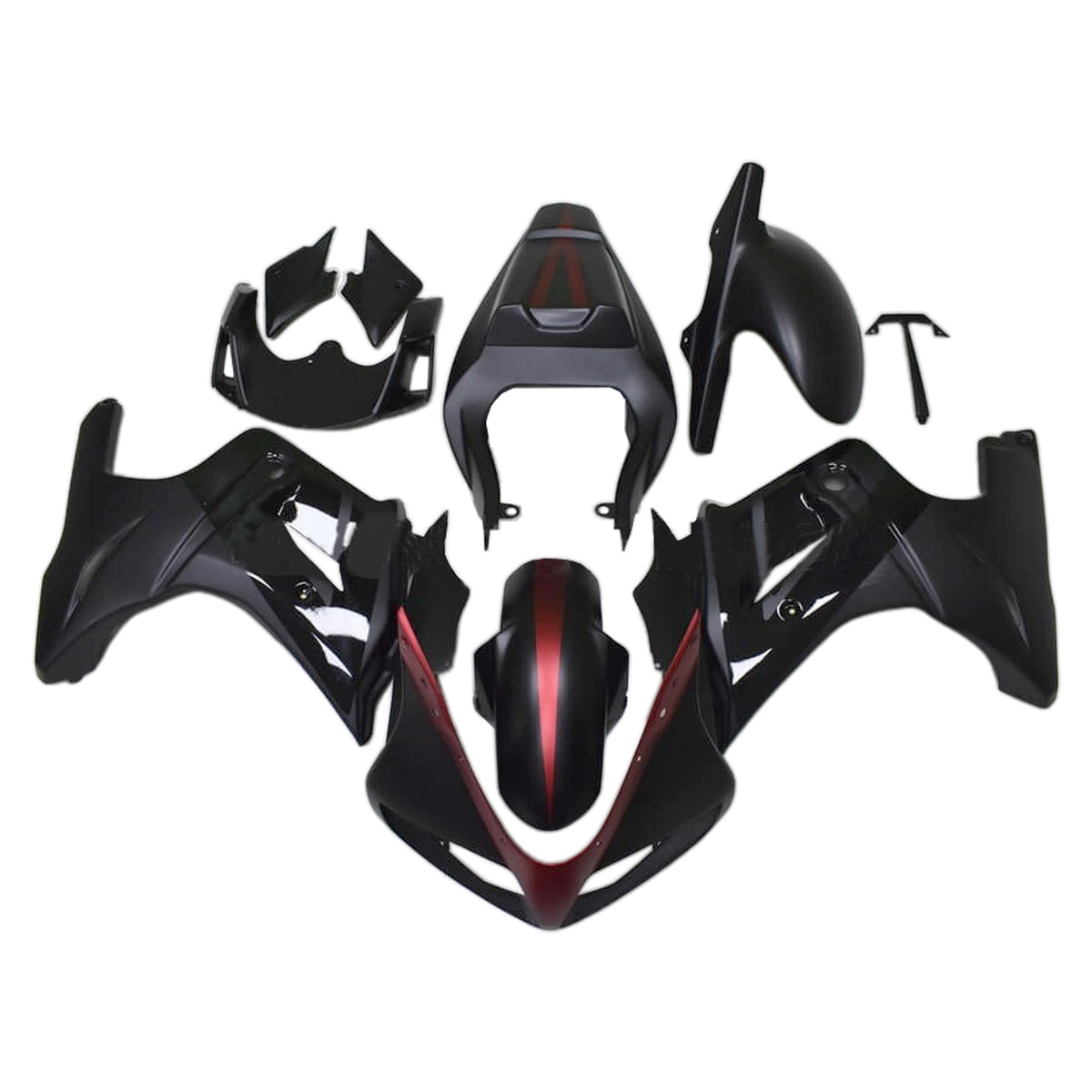 Amotopart 2003-2013 SV650 Suzuki Black with Red Accents Fairing Kit