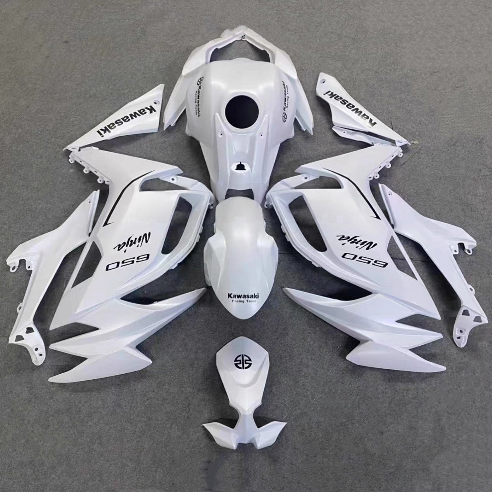 Amotopart 2020-2025 Kawasaki ER6F/Ninja650 White Fairing Kit