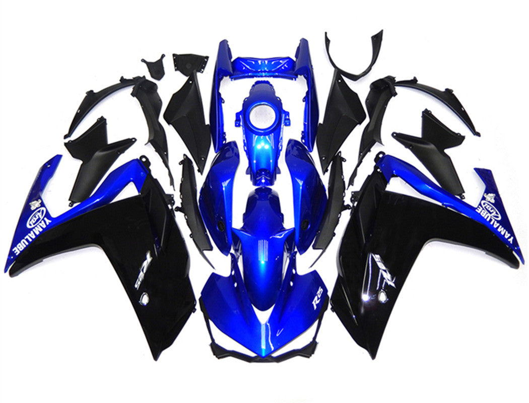 Amotopart Yamaha YZF-R3 2014-2018 R25 2015-2017 Kit de carénage noir et bleu