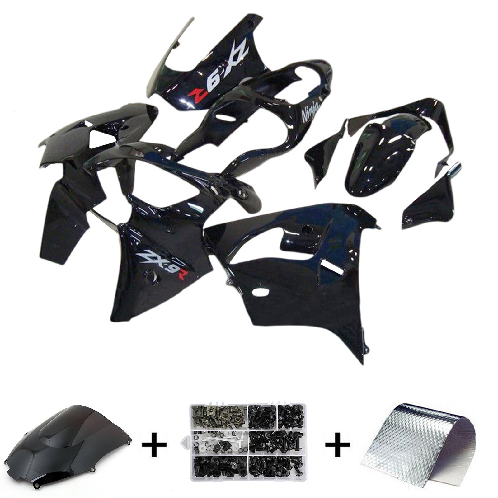 Kit de carénage noir Amotopart 2000-2001 Kawasaki ZX9R