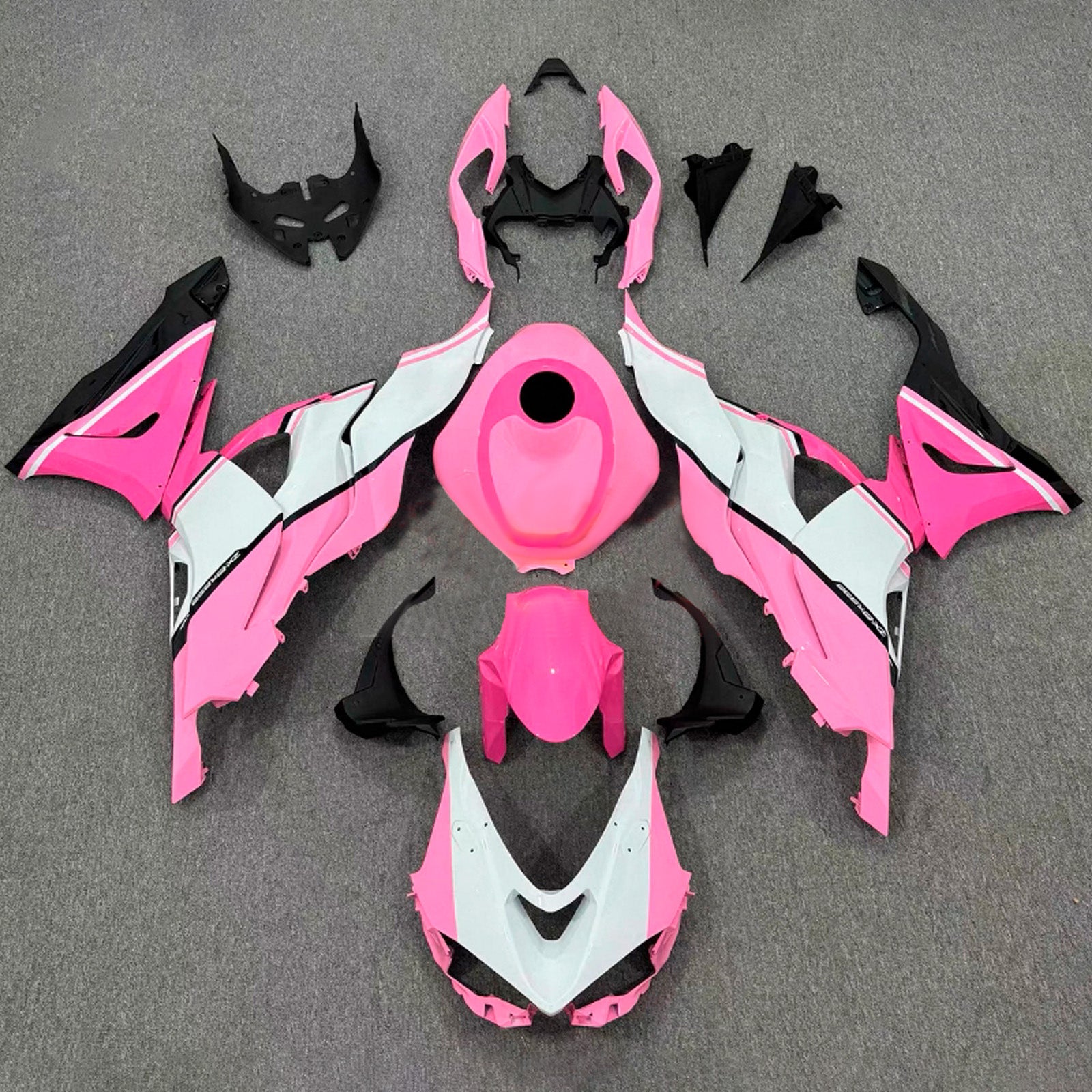 Amotopart 2024-2025 Kawasaki ZX-6R Pink White Fairing Kit