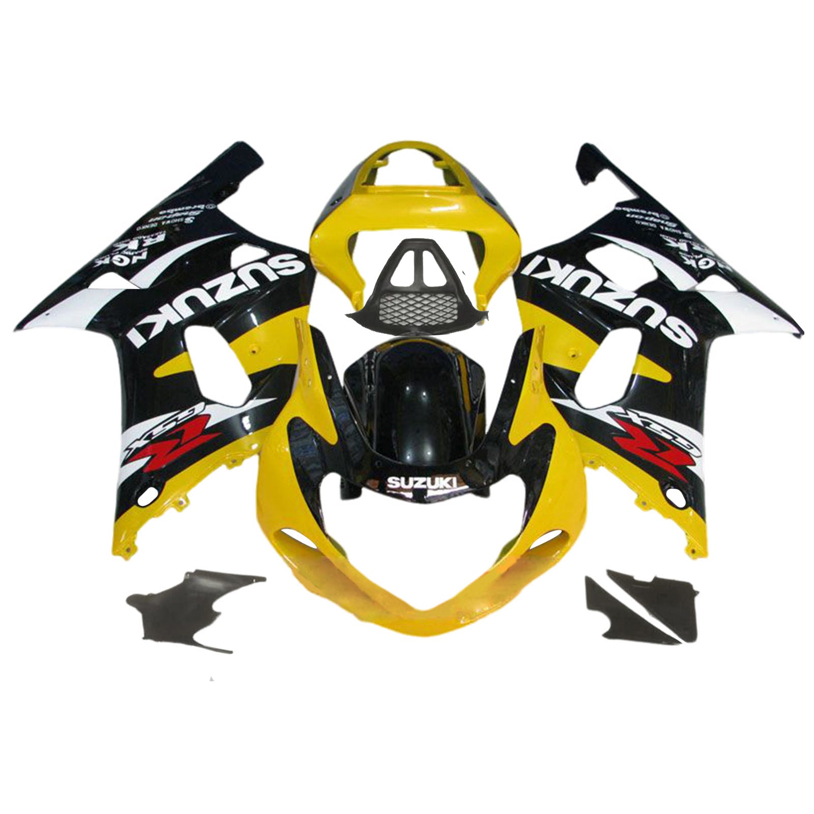 Amotopart 2000-2002 K1 K2 GSXR1000 Suzuki Black&Yellow Style3 Fairing Kit