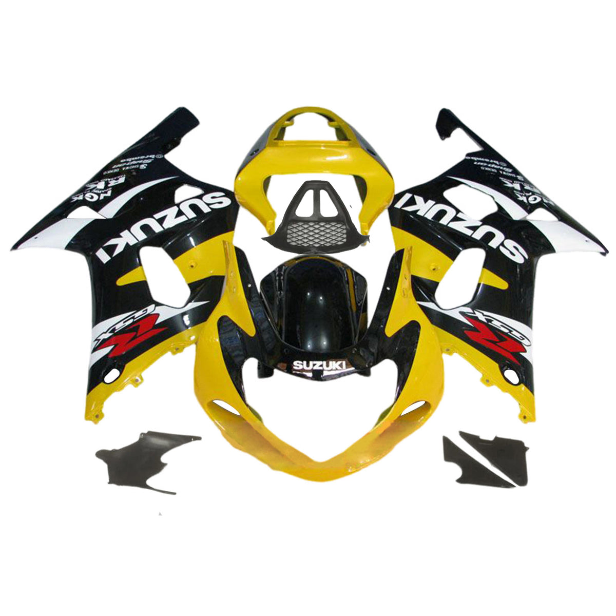 Amotopart 2000-2002 K1 K2 GSXR1000 Suzuki Noir et Jaune Style3 Kit de carénage