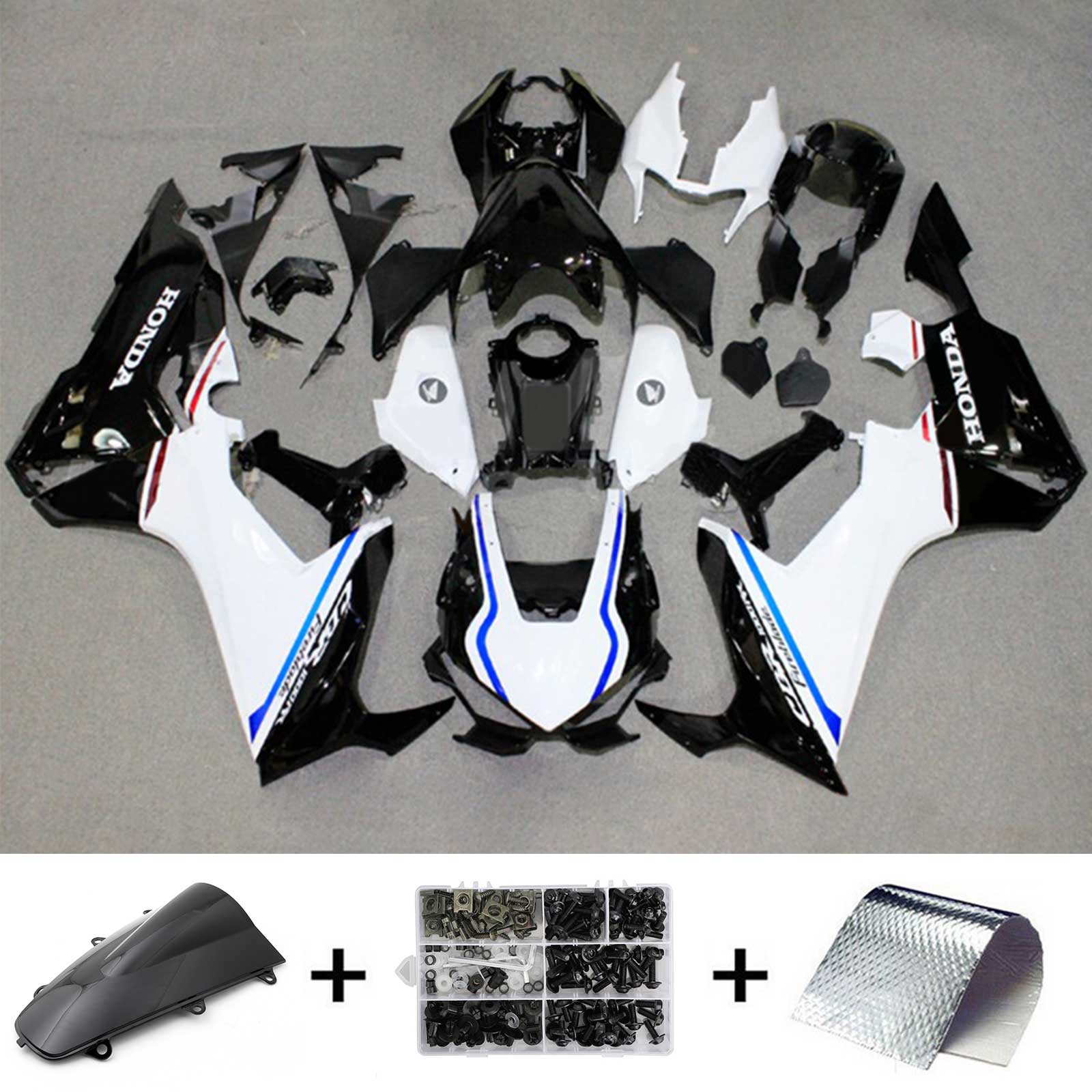 Amotopart 2017-2023 Honda CBR1000RR Fairing White&Black Kit