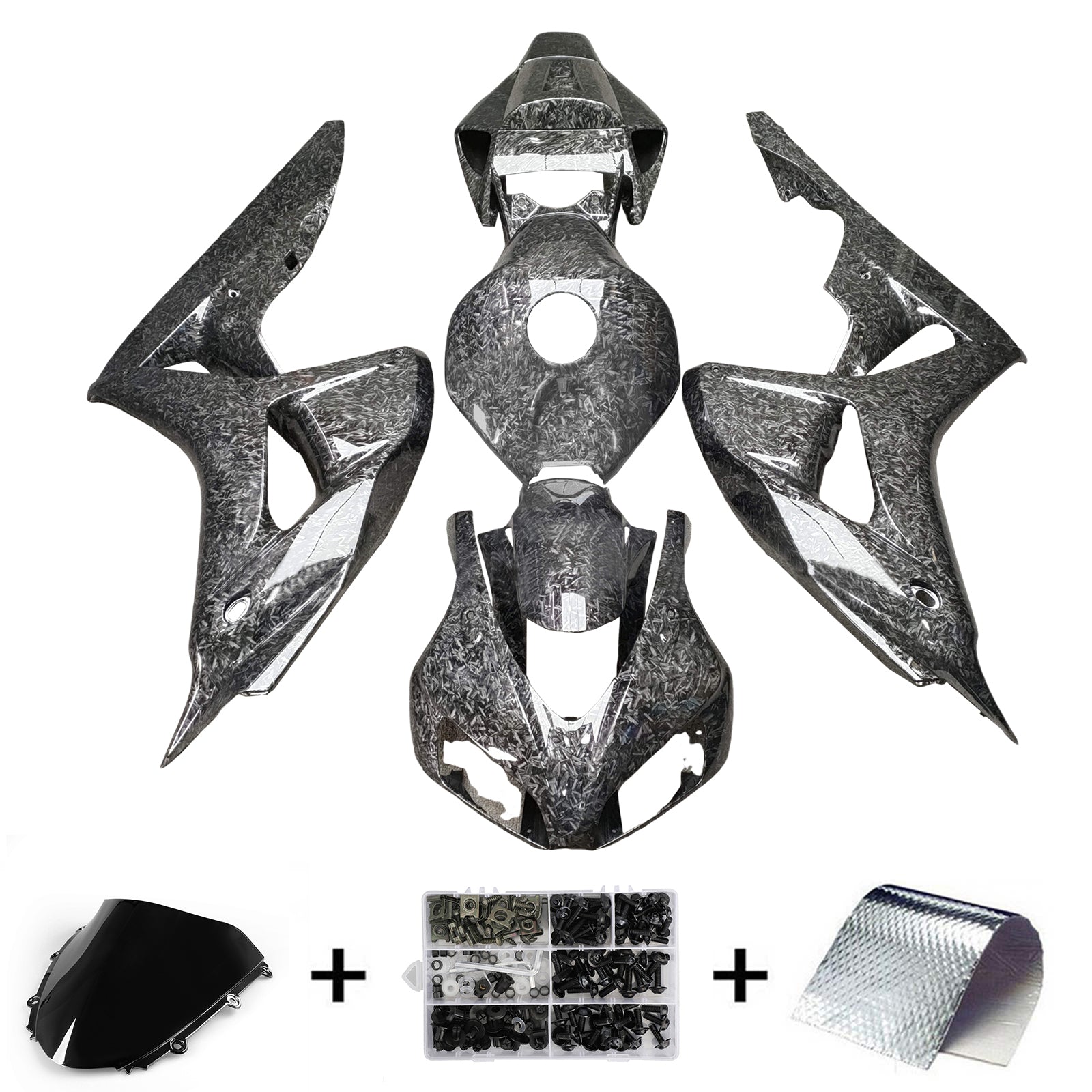 Amotopart 2006-2007 Honda CBR1000RR Forged Carbon Fiber Patterns Fairing Kit