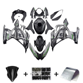 Amotopart 2018-2024 Kawasaki EX400 Ninja400 Grey&Black Fairing Kit