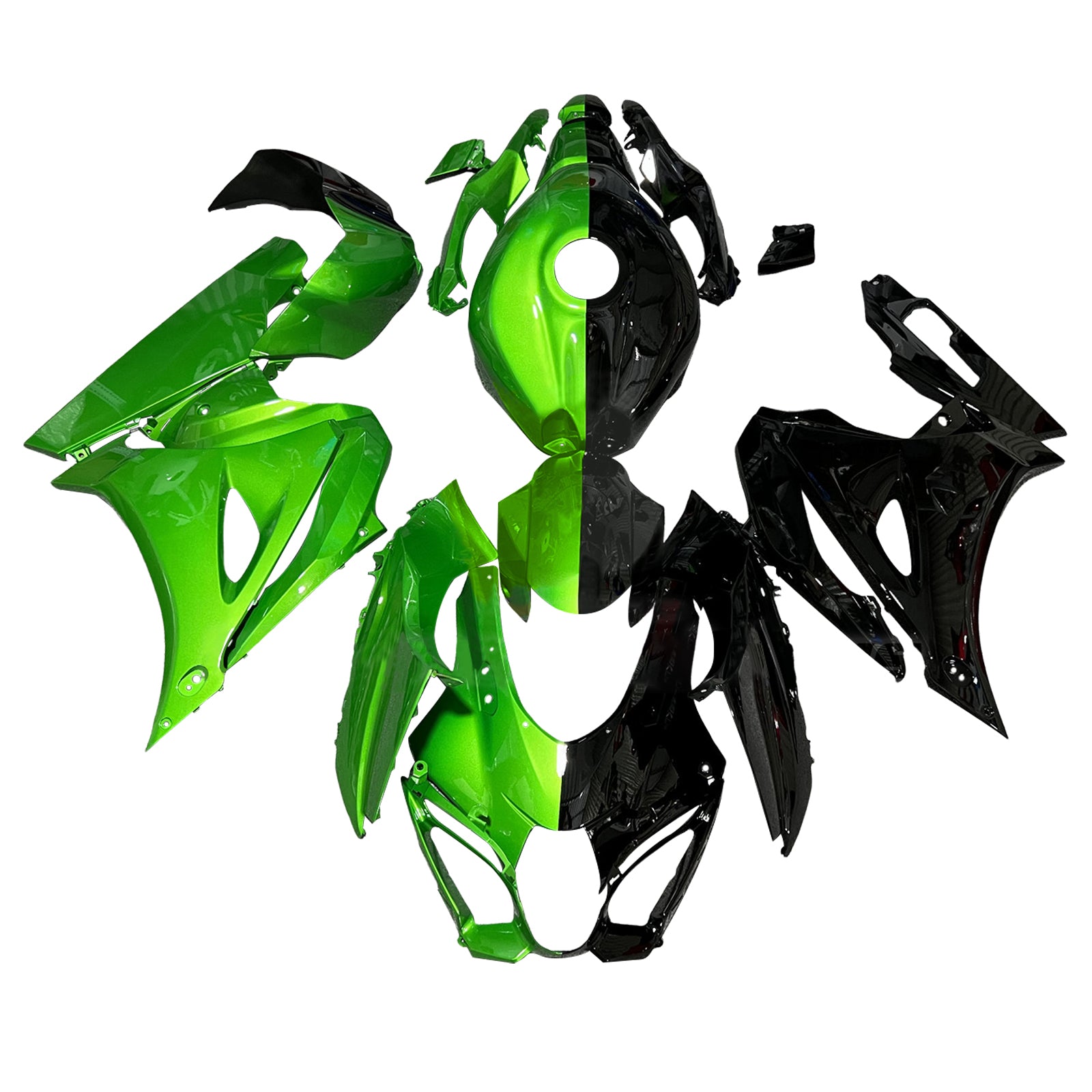 Amotopart 2017-2025 Suzuki GSXR1000 Green Carbonfaser-Musterverkleidungskit