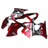 Amotopart 2000-2002 Kawasaki ZX6R 636 & 2005-2008 Kawasaki ZZR600 Red Black & Logo Fairing Kit