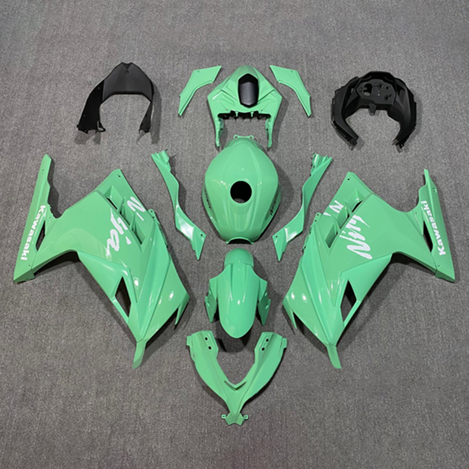 Kit carena verde Amotopart 2013-2024 Kawasaki EX300/Ninja300
