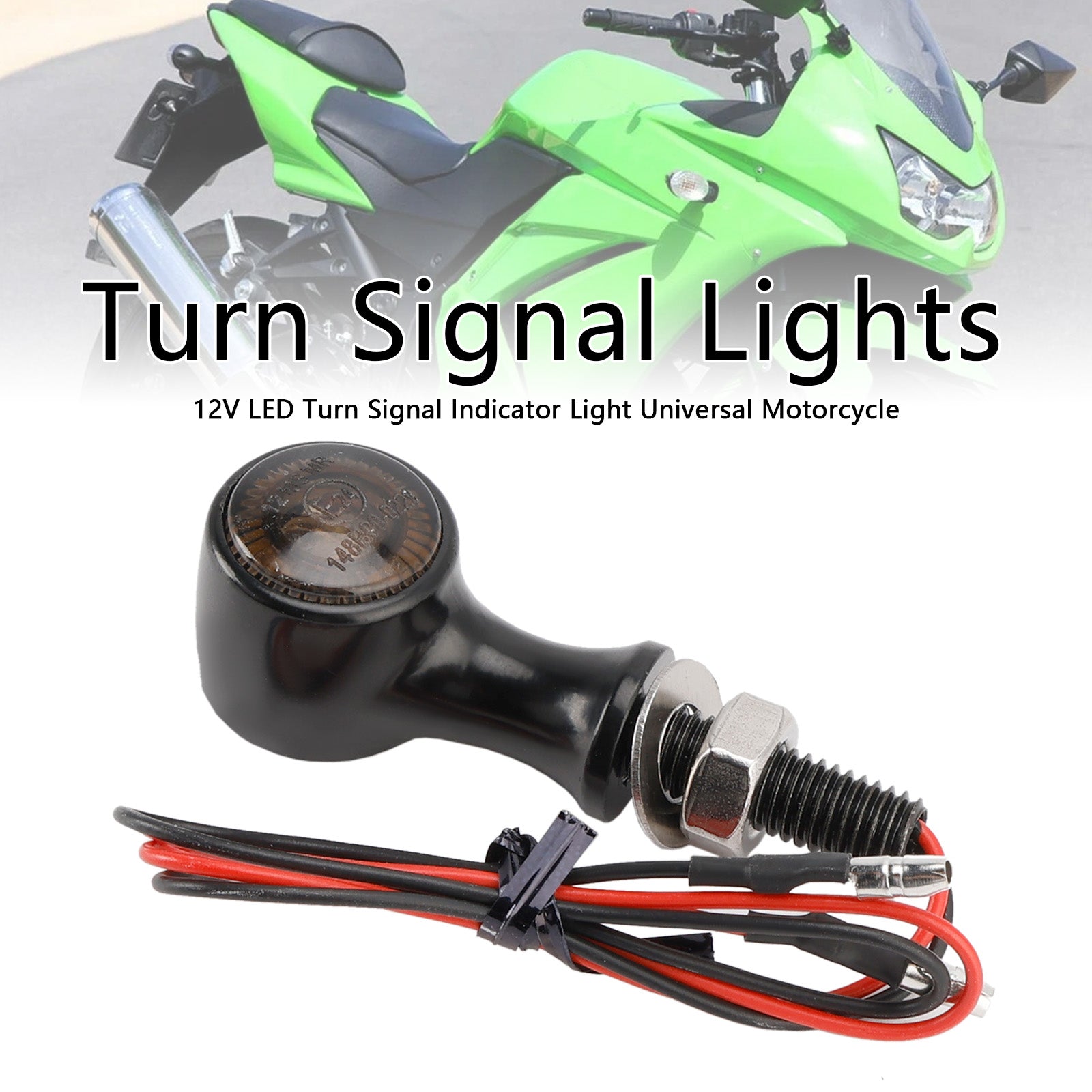 Universal Motorcycle 12V LED Turn Signal Indicator Light 8mm