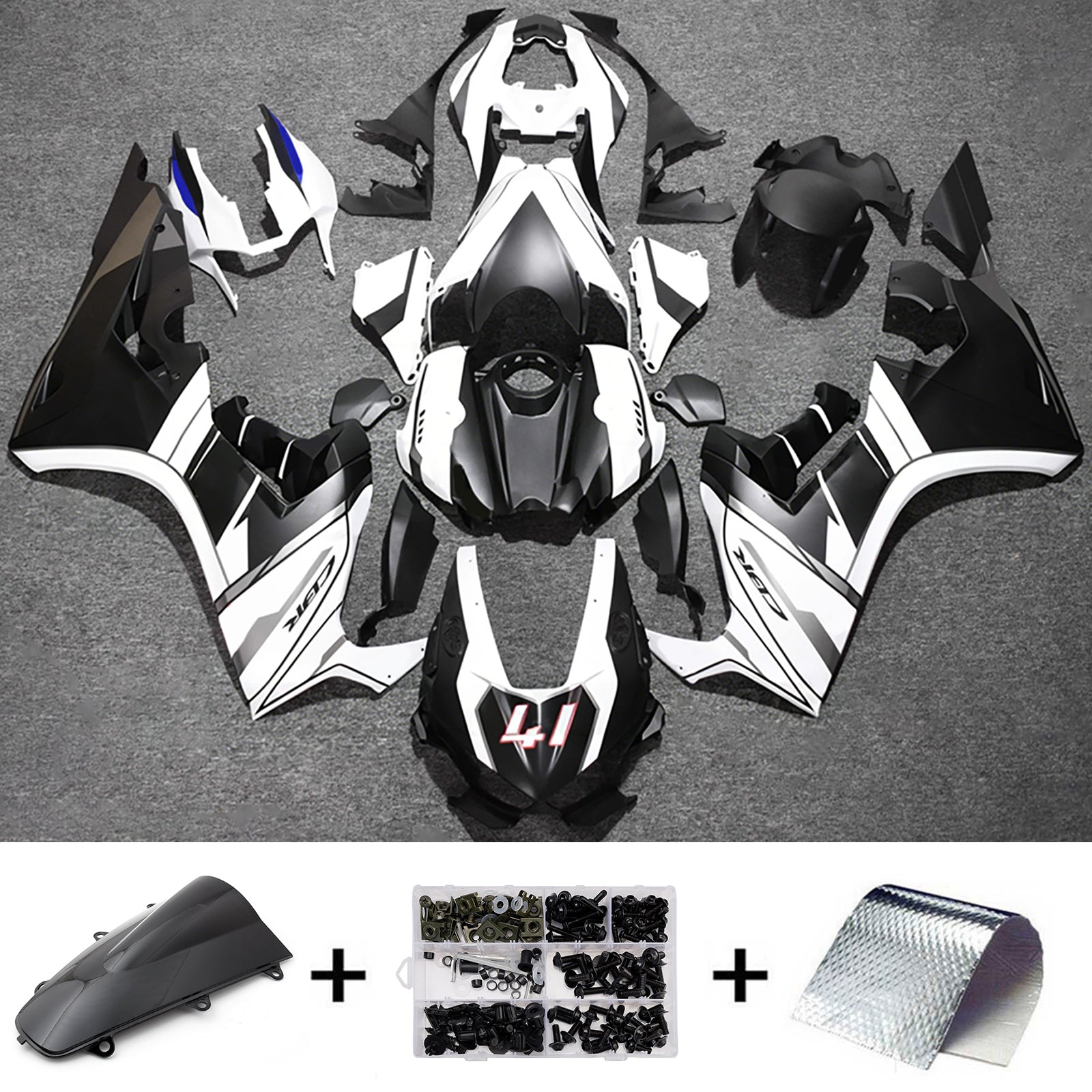 Amotopart 2017-2026 Honda CBR1000RR White/Black Fairing Kit