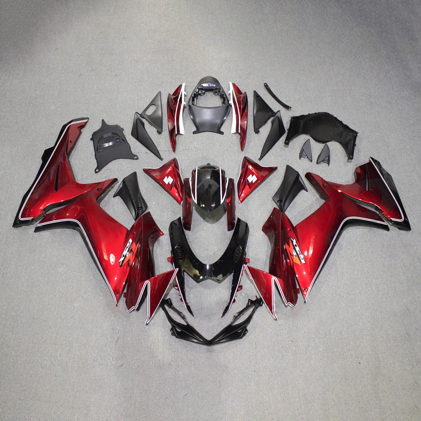 Amotopart 2011-2026 Suzuki GSXR 600/750 Red Black Fairing Kit
