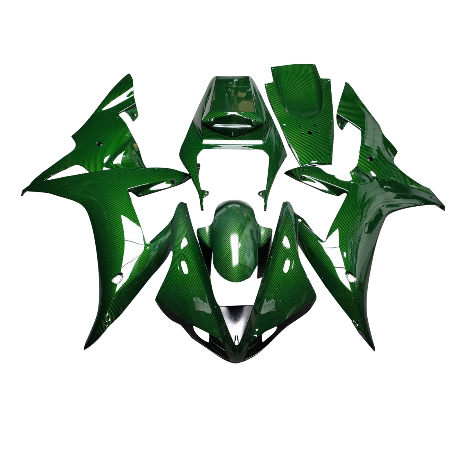 Amotopart 2002-2003 Yamaha YZF-R1 Green Carbon Fiber Fairing Kit