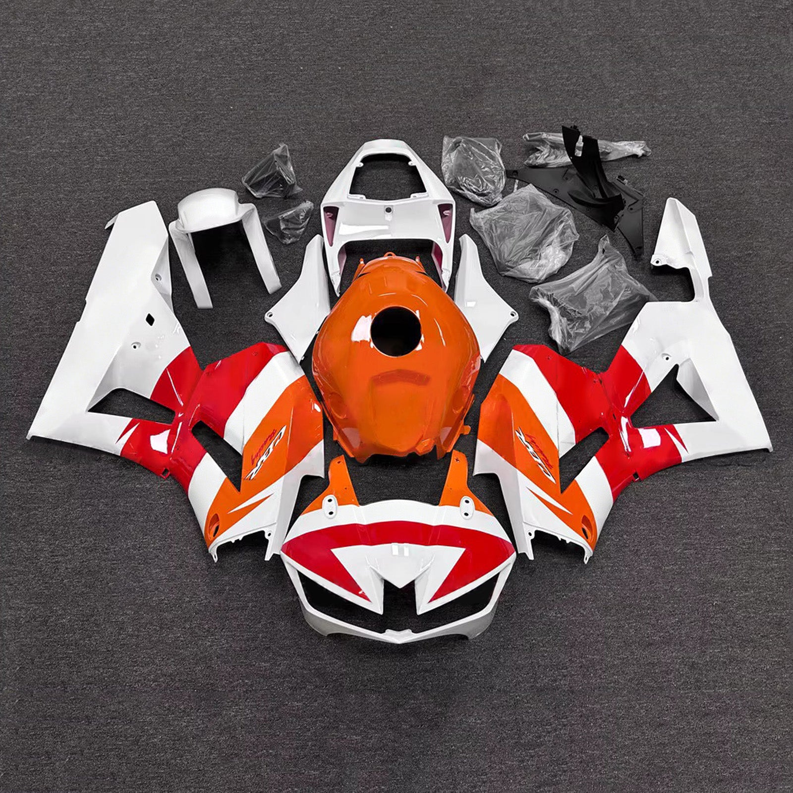 Amotopart 13-26 US ver. & 13-23 European ver. Honda CBR600RR White Orange Red Fairing Kit