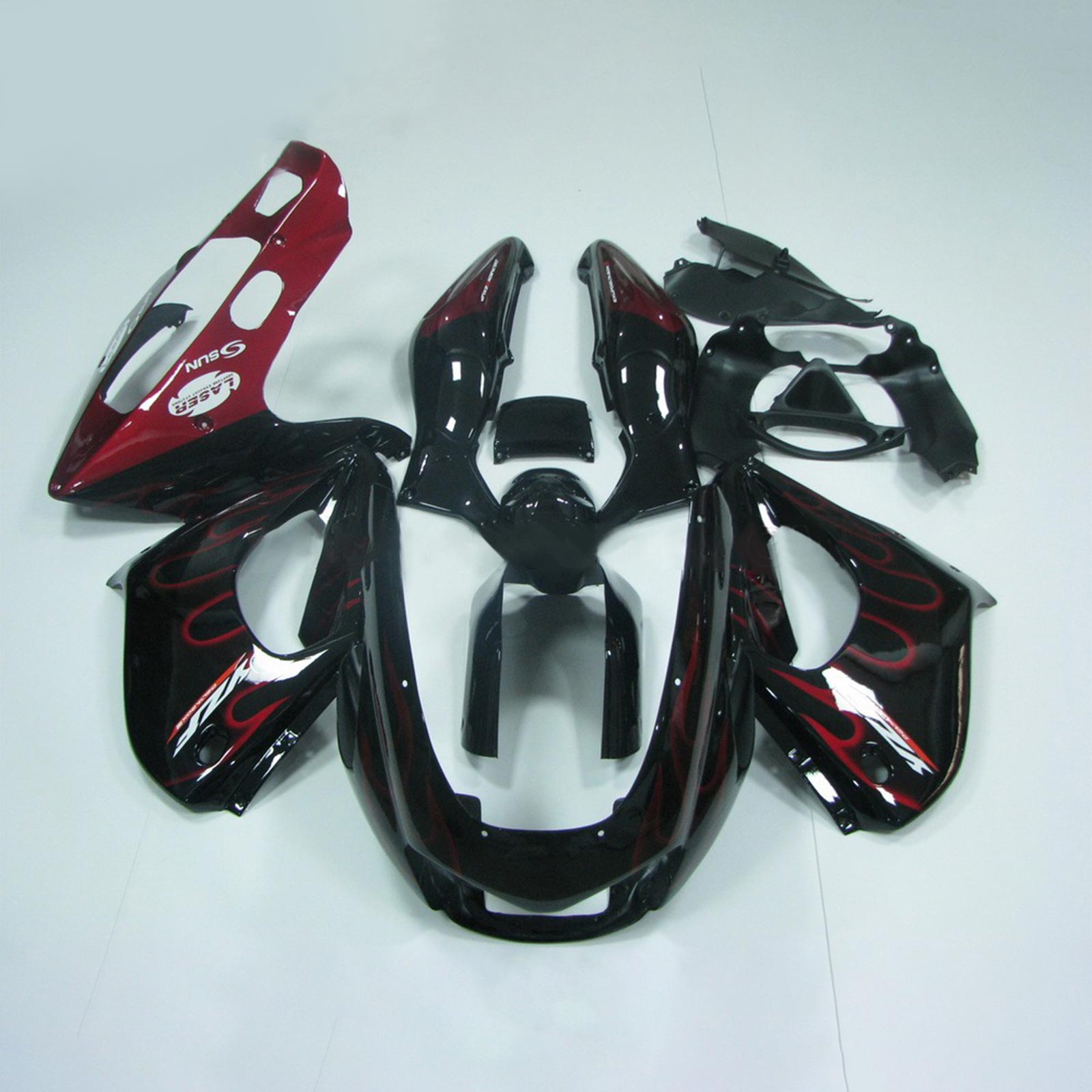 Amotopart 1997-2007 Yamaha YZF1000R Thunderace Black Red Fairing Kit