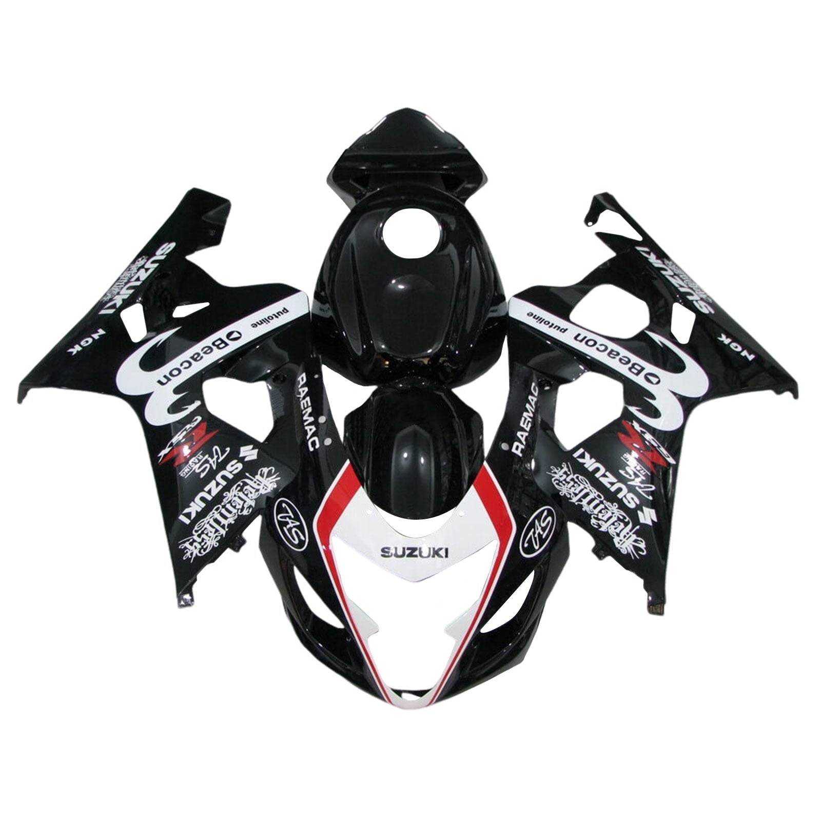 Amotopart 2004-2005 K4 GSXR 600/750 Suzuki White&Black Style4 Fairing Kit