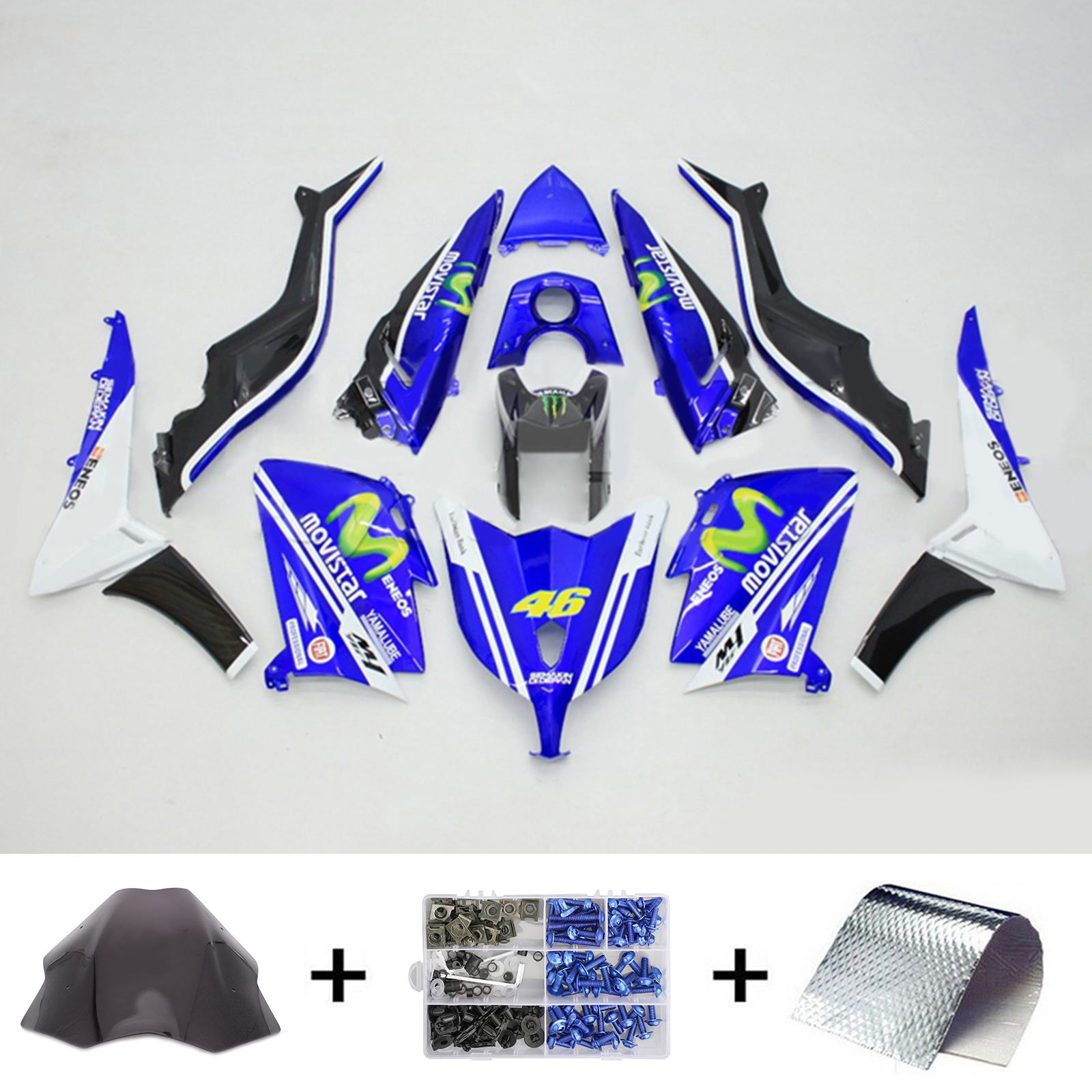 Amotopart 2012-2014 TMax TMAX 530 Yamaha Kit de carenado azul y verde