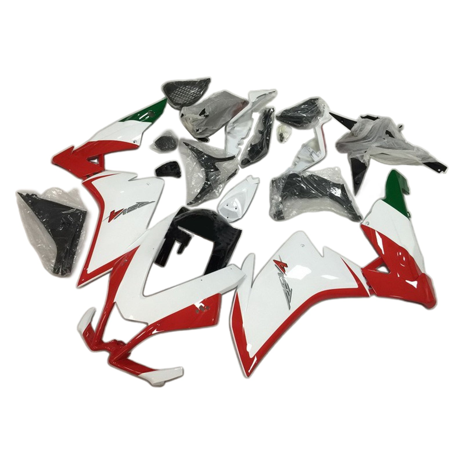 Amotopart 2009-2015 RSV4 1000 Aprilia White&Red Style2 Fairing Kit