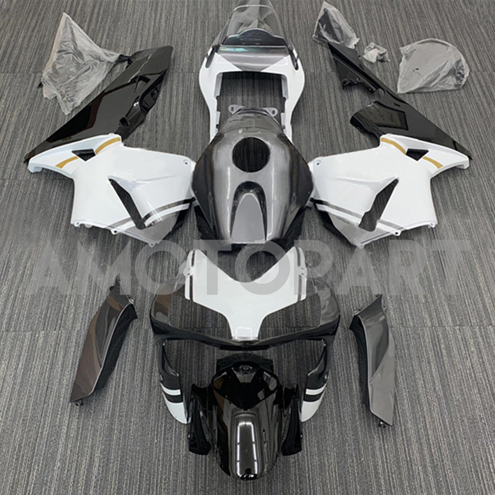 Amotopart 2003-2004 Honda CBR600RR Black White Fairing Kit