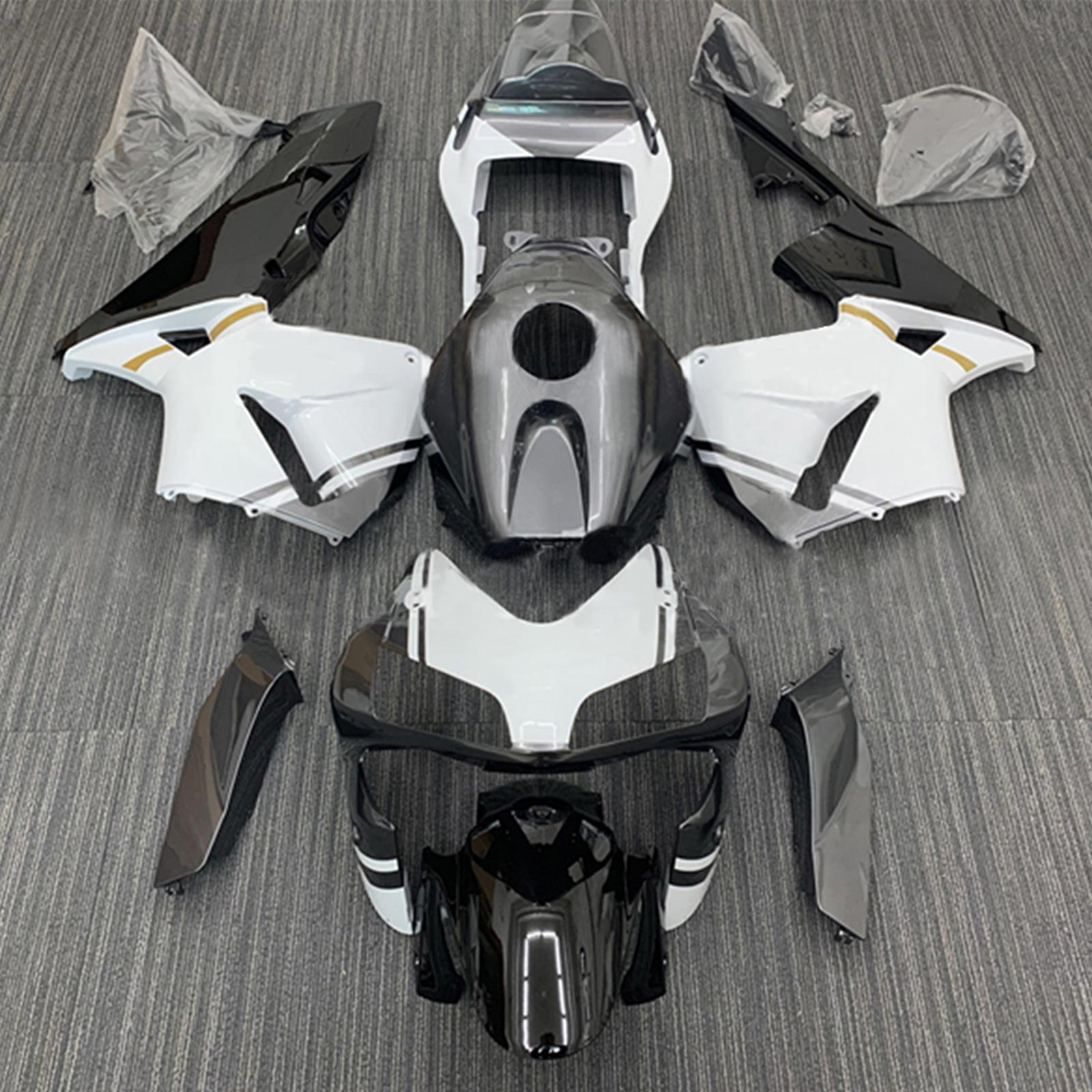 Amotopart 2003-2004 Honda CBR600RR Kit de carénage noir blanc