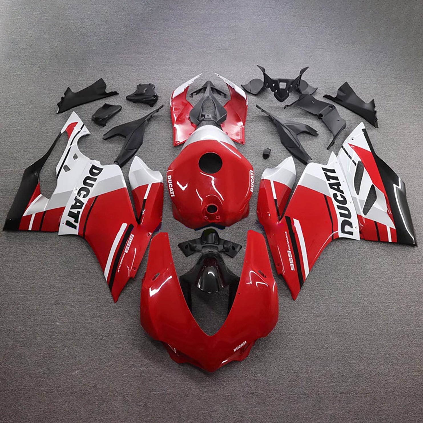 Amotopart 2015-2020 Ducati 1299/959 Glossy Black Red White Fairing Kit