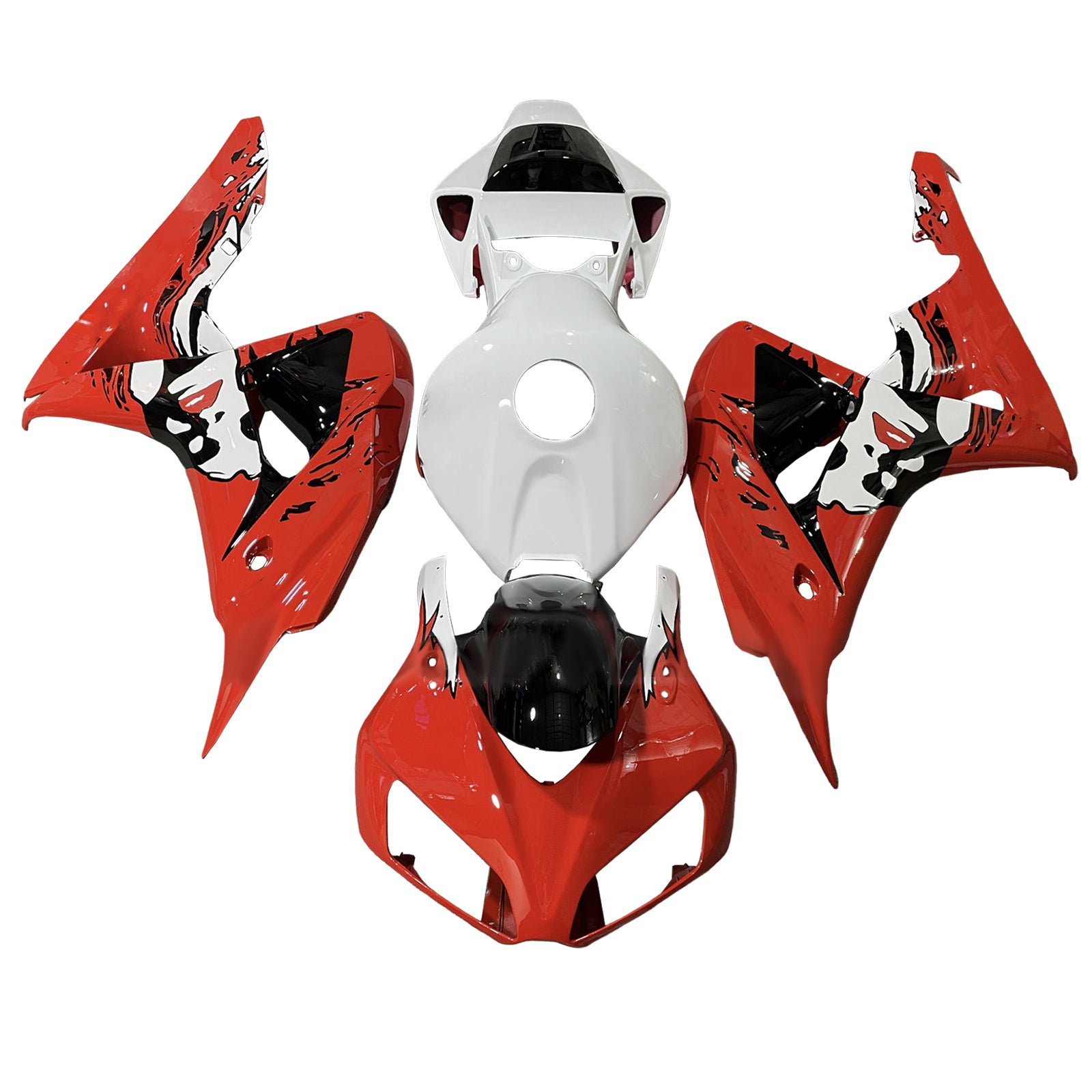 Amotopart 2006-2007 Honda CBR1000RR Kit de carénage blanc rouge