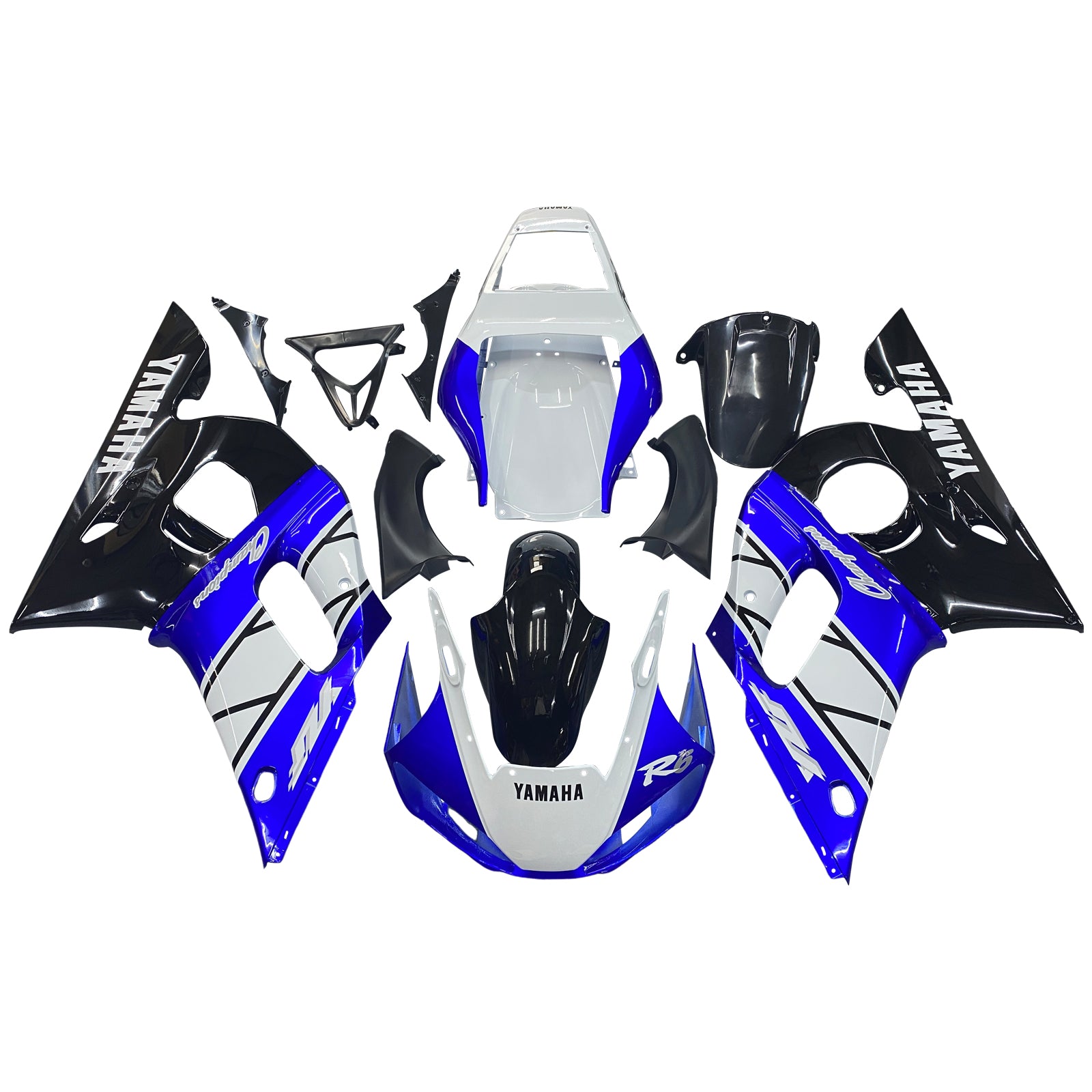 Amotopart 1998-2002 Yamaha YZF 600 R6 White Black Blue Fairing Kit