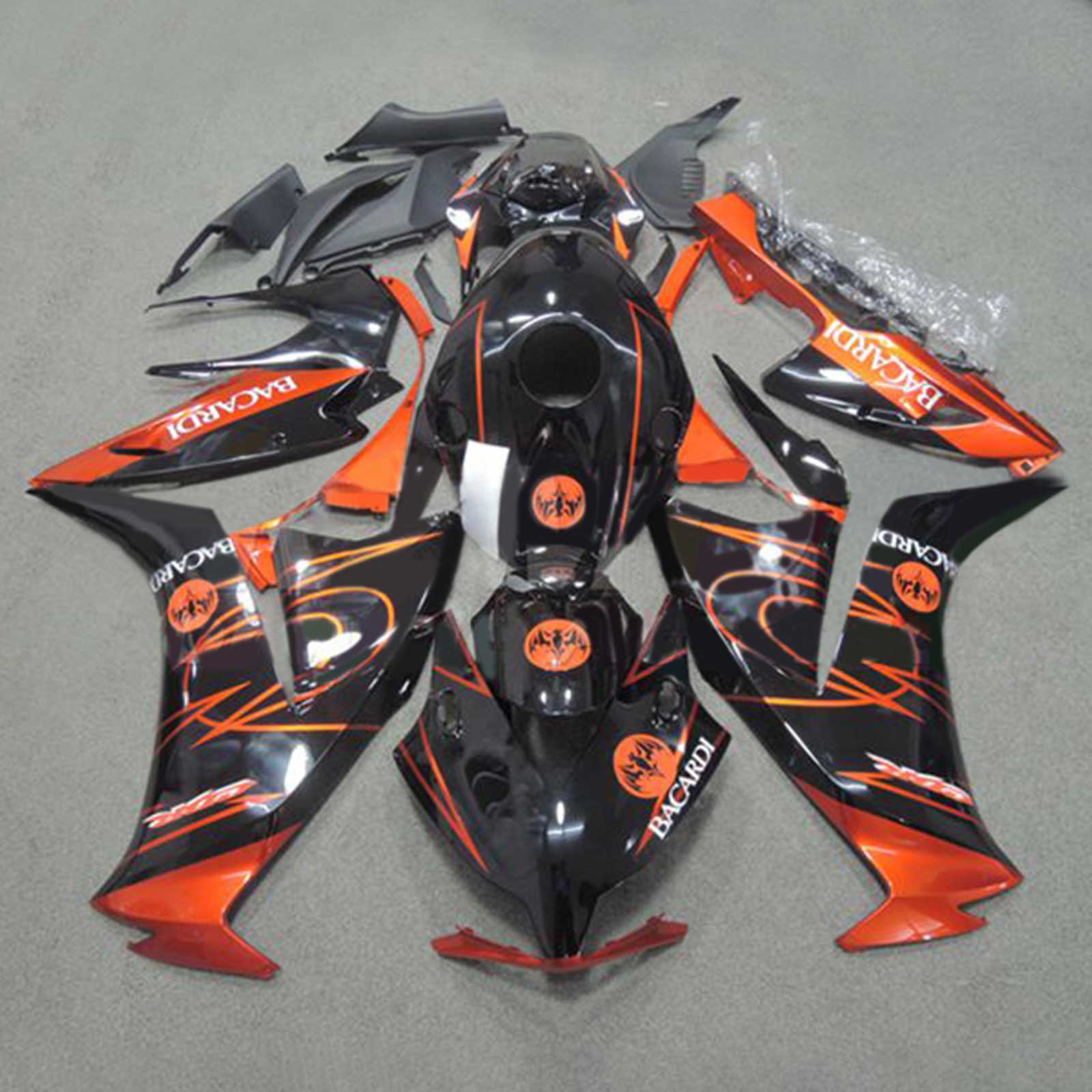 Amotopart 2012-2016 CBR1000RR Honda Kit de carenado negro y naranja