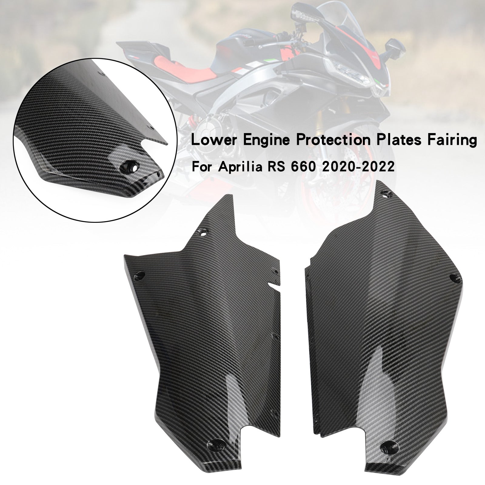 Carenado protector de paneles de vientre inferior de motor de carbono para Aprilia RS 660 2020-2022