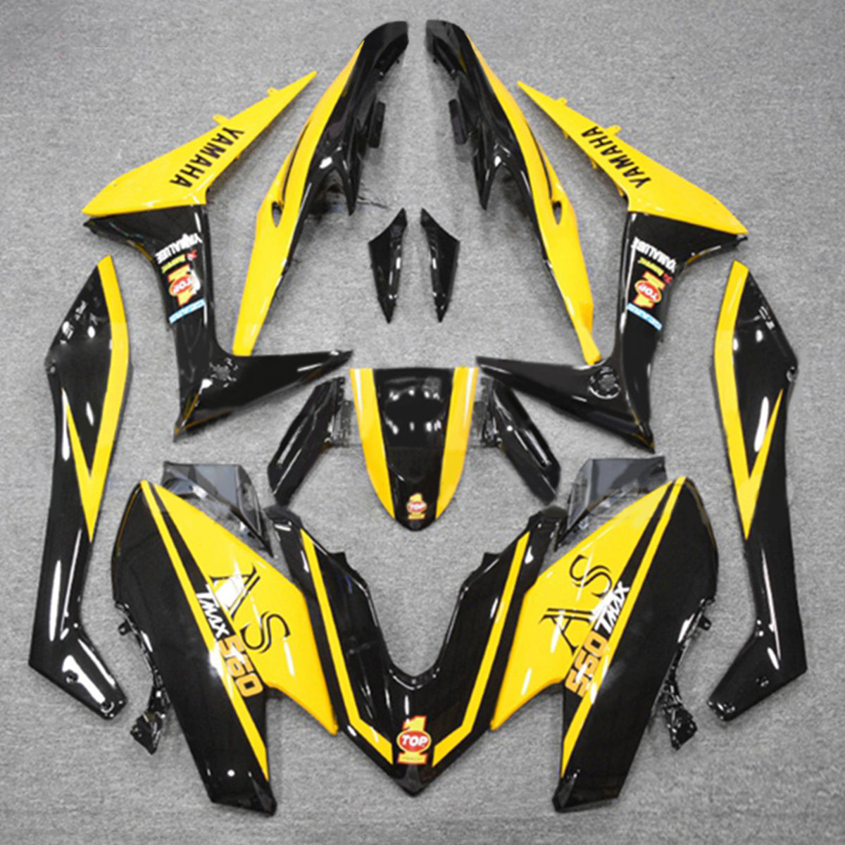 Kit carena Amotopart 2019-2021 Yamaha TMAX560 giallo e nero