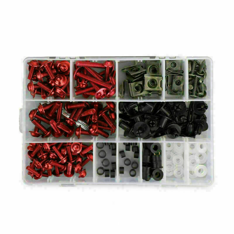 223PCS Yamaha Honda Kawasaki Ducati Honda Motorcycle Sportbike Windscreen Fairing Bolts Kit Fastener Clips Screws