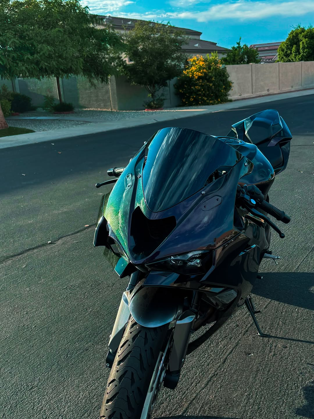 Amotopart 2024–2026 Kawasaki ZX-6R Gradient Lila Grün Verkleidungsset