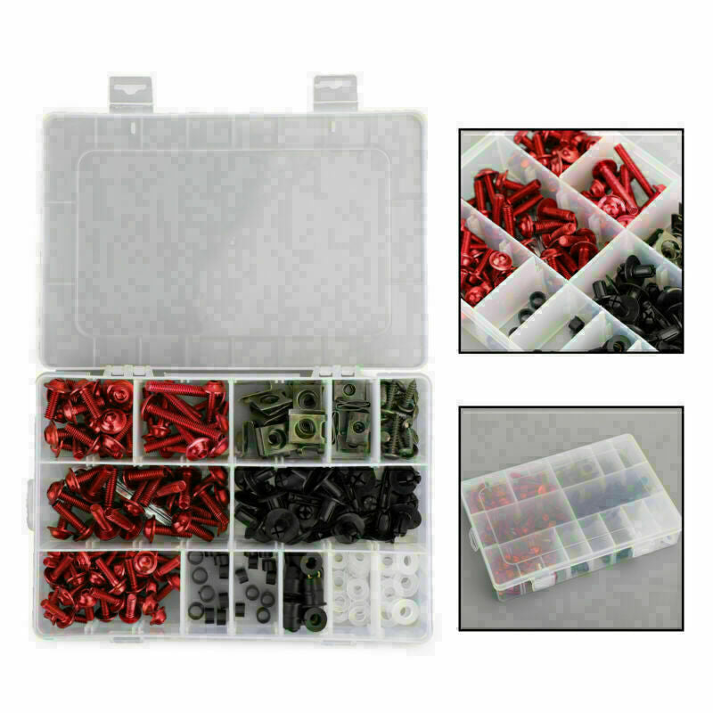 223PCS Yamaha Honda Kawasaki Ducati Honda Motorcycle Sportbike Windscreen Fairing Bolts Kit Fastener Clips Screws