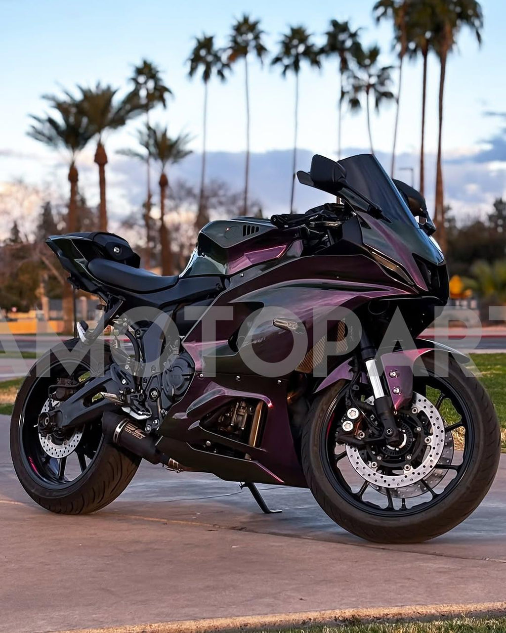 Amotopart 2021-2025 Yamaha YZF-R7 Gradient Green Purple Fairing Kit