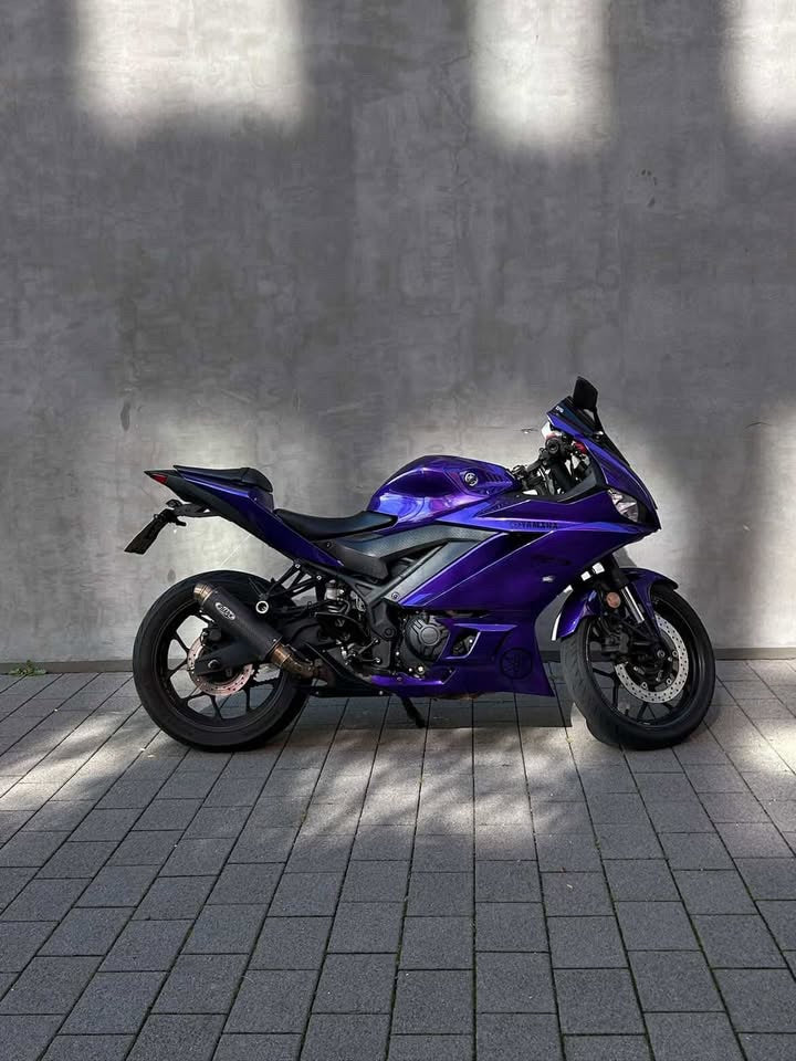 Amotopart 2019-2021 Yamaha YZF-R3 R25 Purple Gradient White Fairing Kit