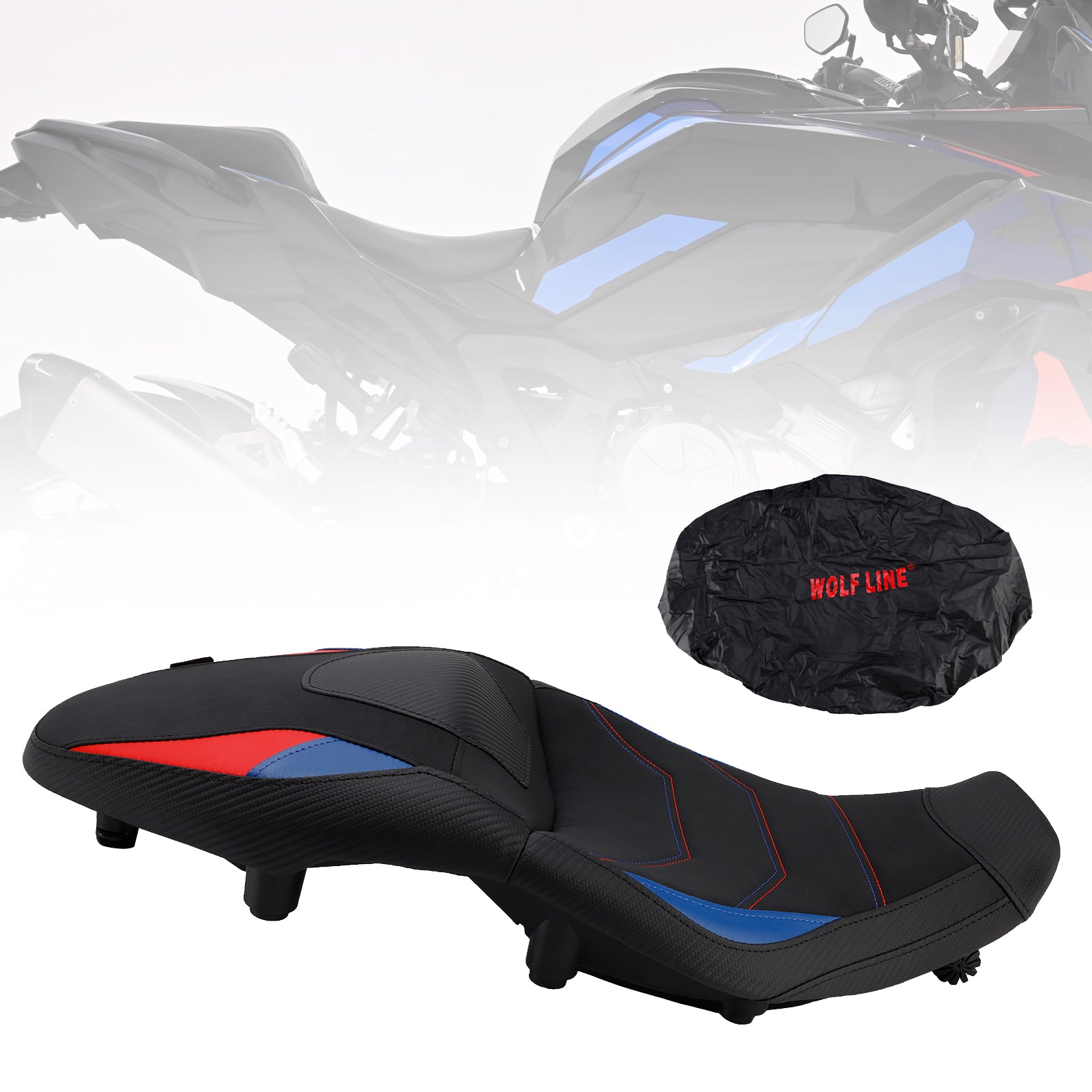 Rider Passenger Seat Front Rear Cushion -40Mm Blue For Bmw S1000Xr 20-24 M1000Xr