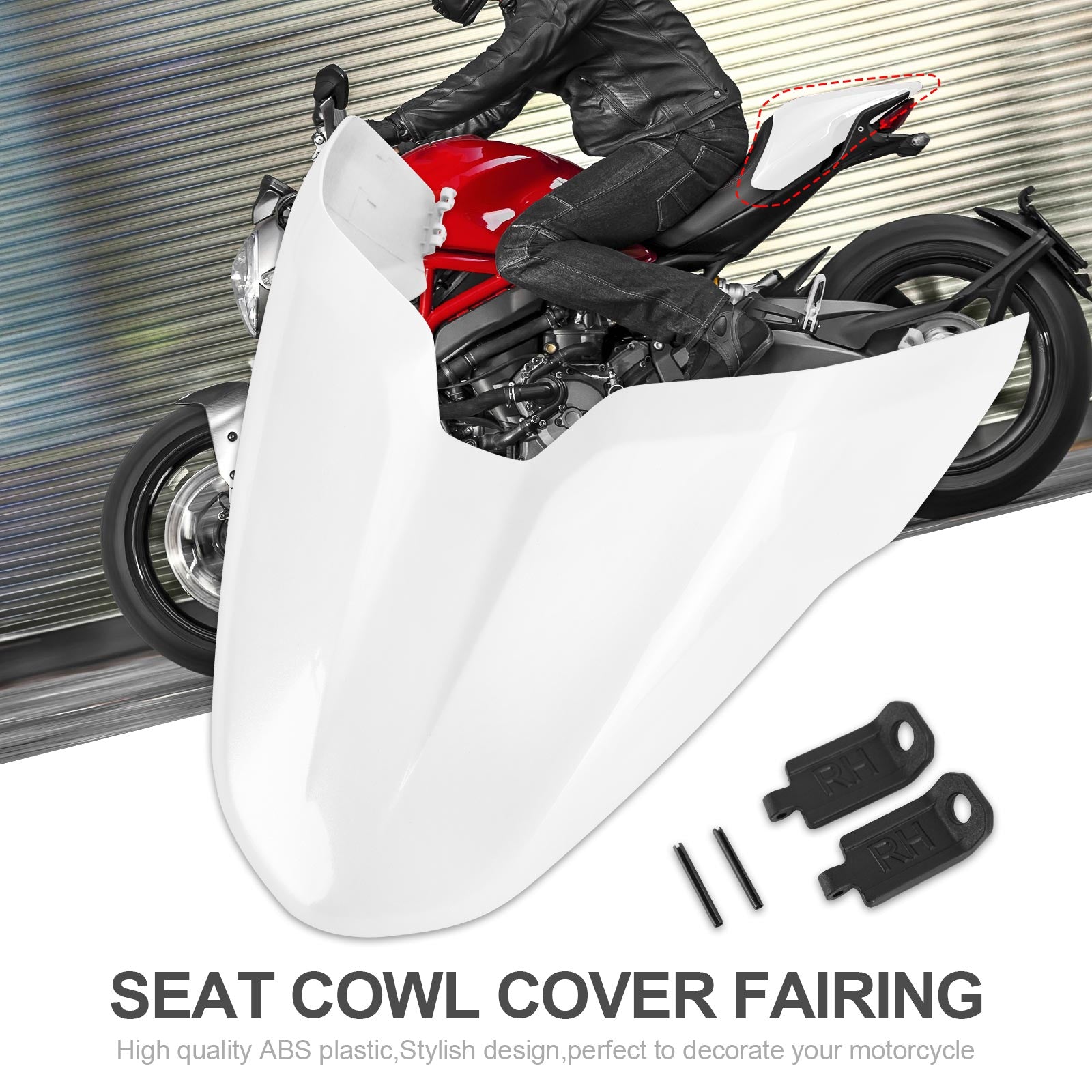 Ducati Monster 797 821 1200 Rear Passenger/Pillion Seat Cover Fairing White