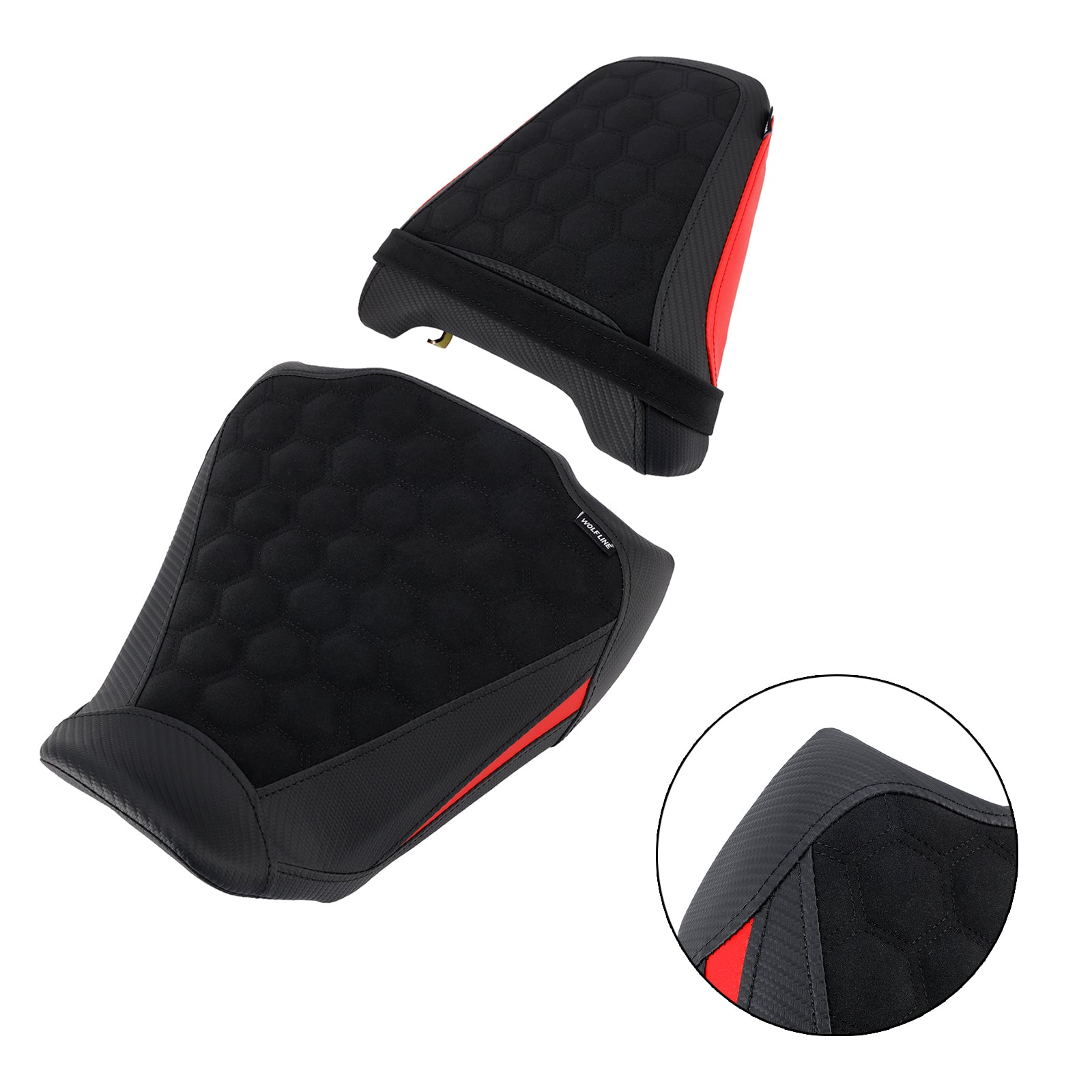 24-25 Honda Cb650R Cbr650R Front&Rear Raider Passenger Cushion Kit Red1