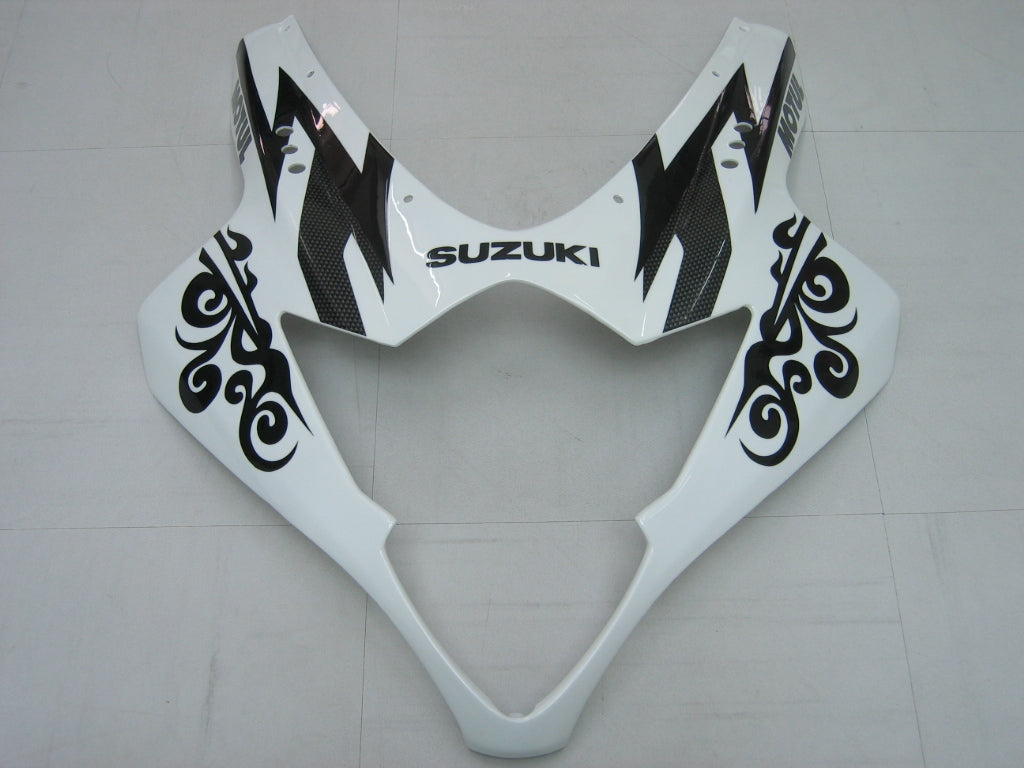 Amotopart 2005-2006 Suzuki GSXR1000 K5 White with Black Stripe Fairing Kit