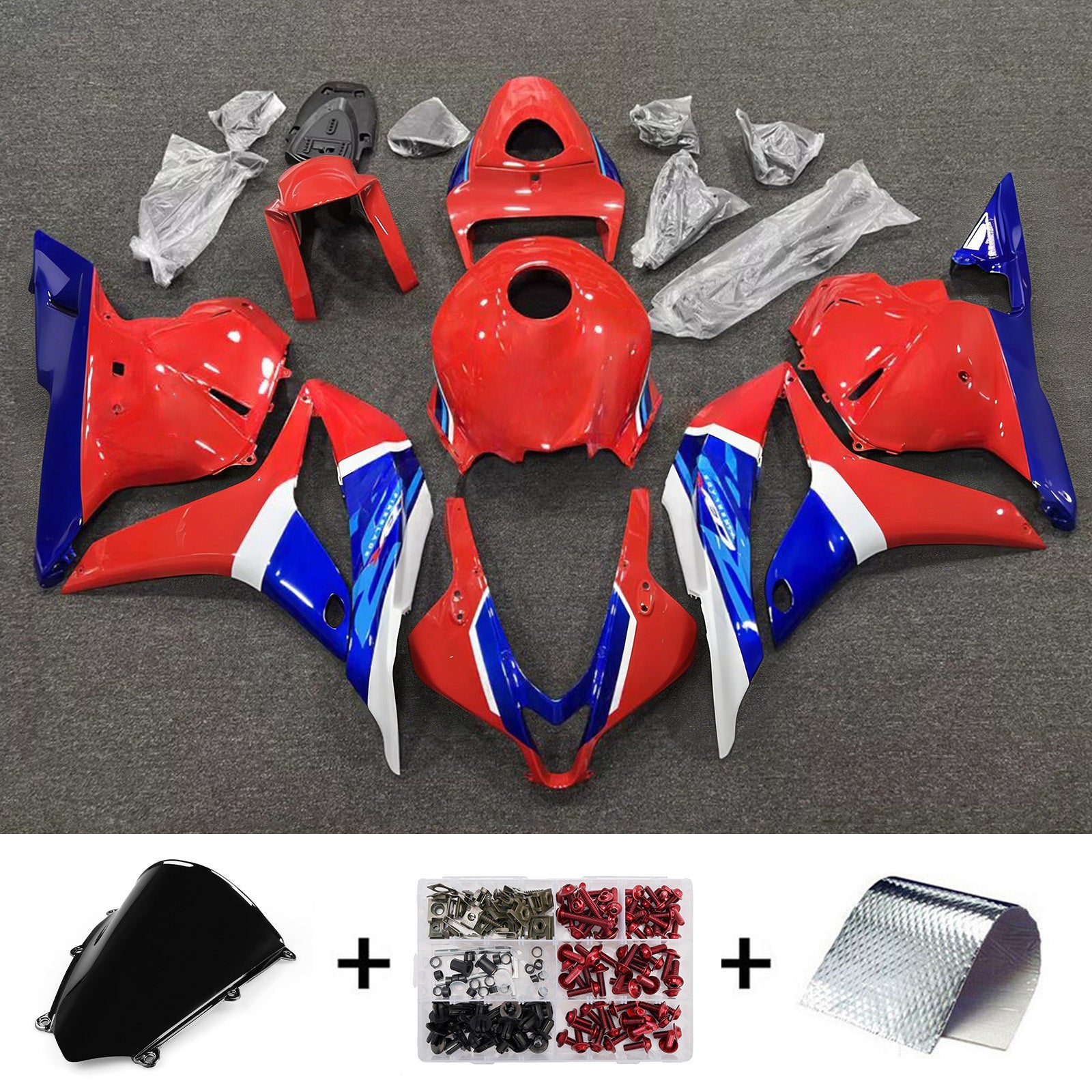 Amotopart 2009-2012 Honda CBR600RR Blue Red Fairing Kit