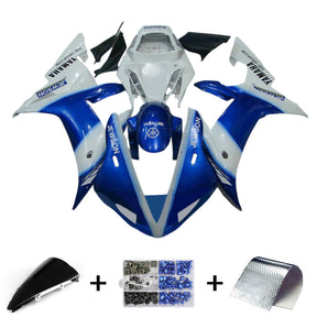 Amotopart 2002-2003 Yamaha YZF R1 Blue White Fairing Kit