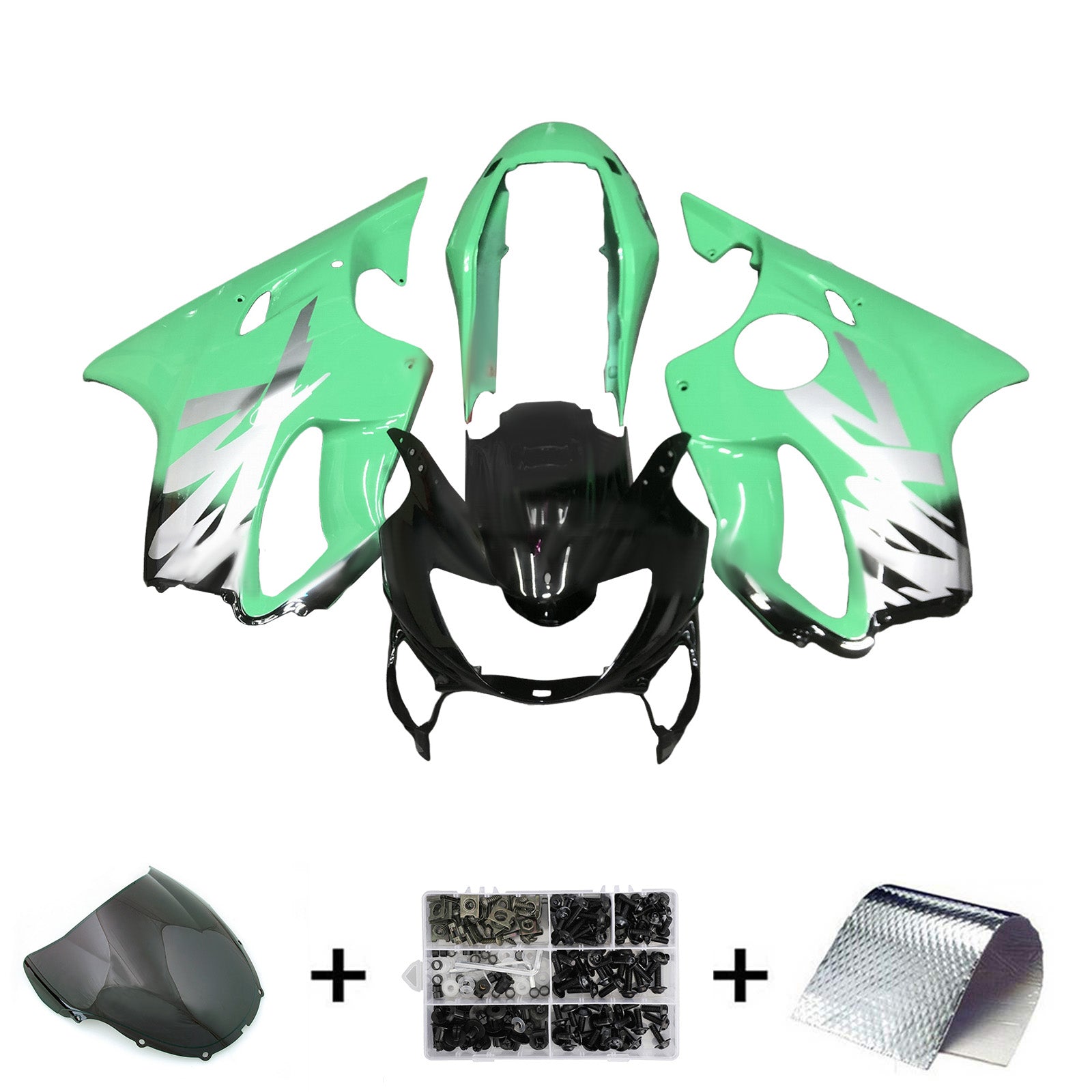Amotopart 1999-2000 Honda CBR600 F4 Light Green Black Fairing Kit